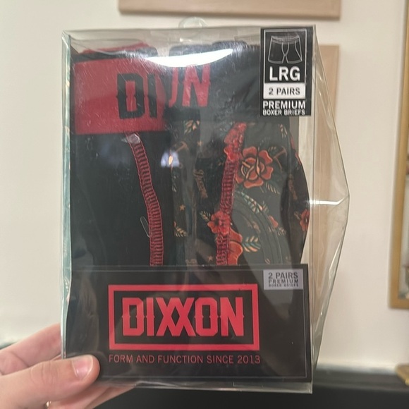 DIXXON Other - Dixxon Flannel Premium Boxer Briefs Red Black Traditional Tattoo Floral 2 L